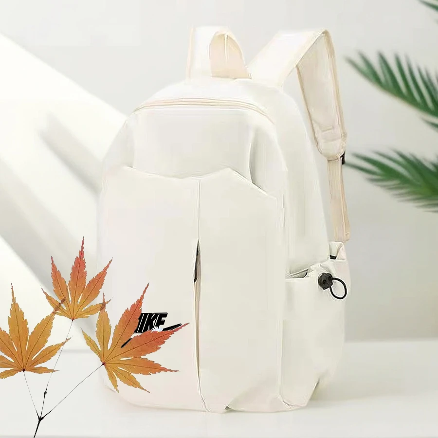 2025年情侣男女双肩包款户外休闲运动书包背包白色款