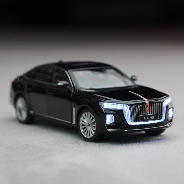 红旗跑马灯版H9仿真合金汽车模型静态车模模型摆件