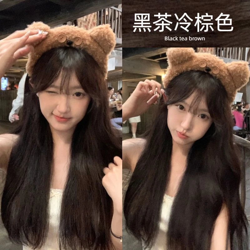 黑茶冷棕染发剂2025流行色自己在家染发膏显白植物亚麻冷棕粉棕色