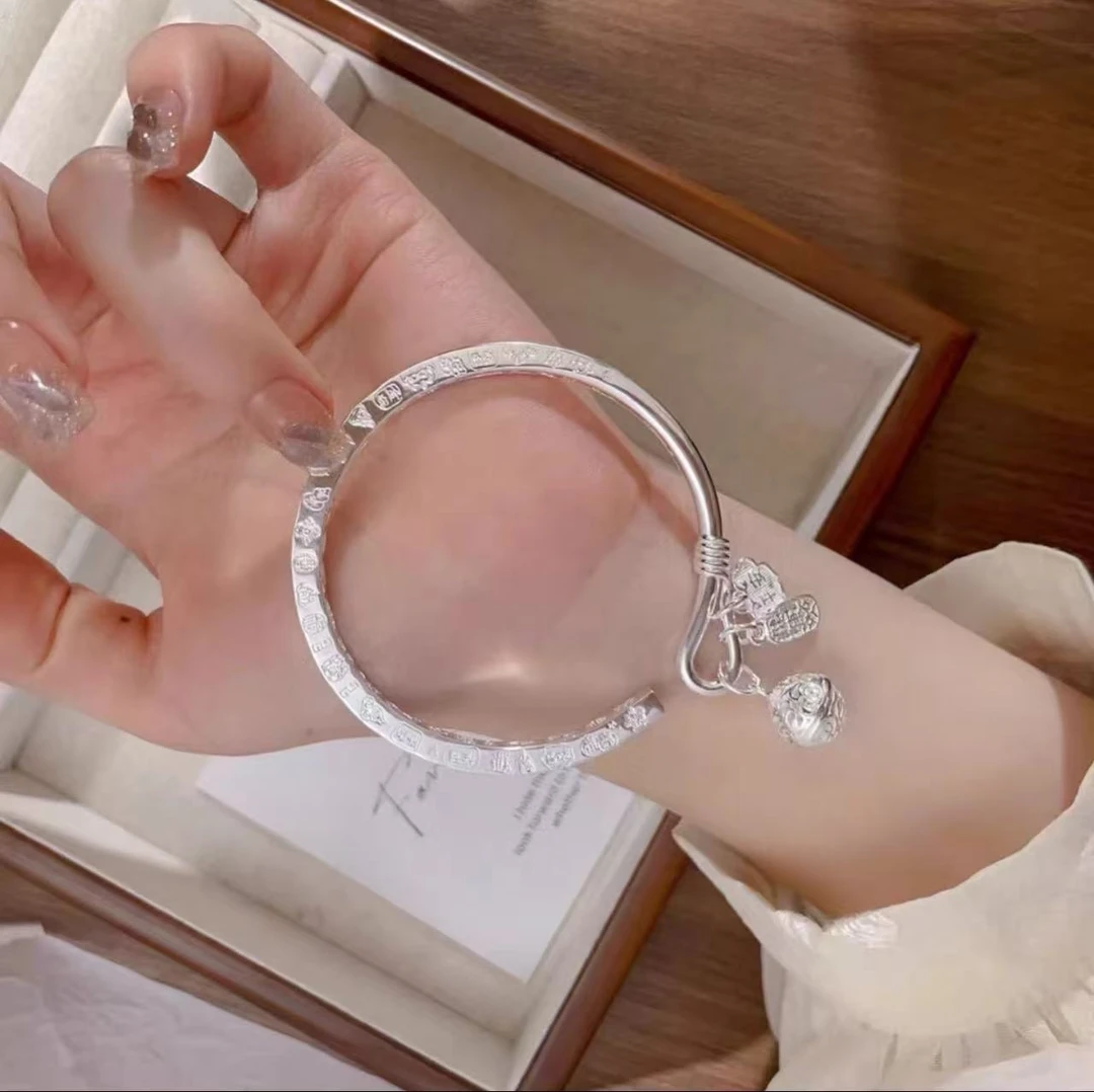 足银手镯 通体清货链接  手镯  H386