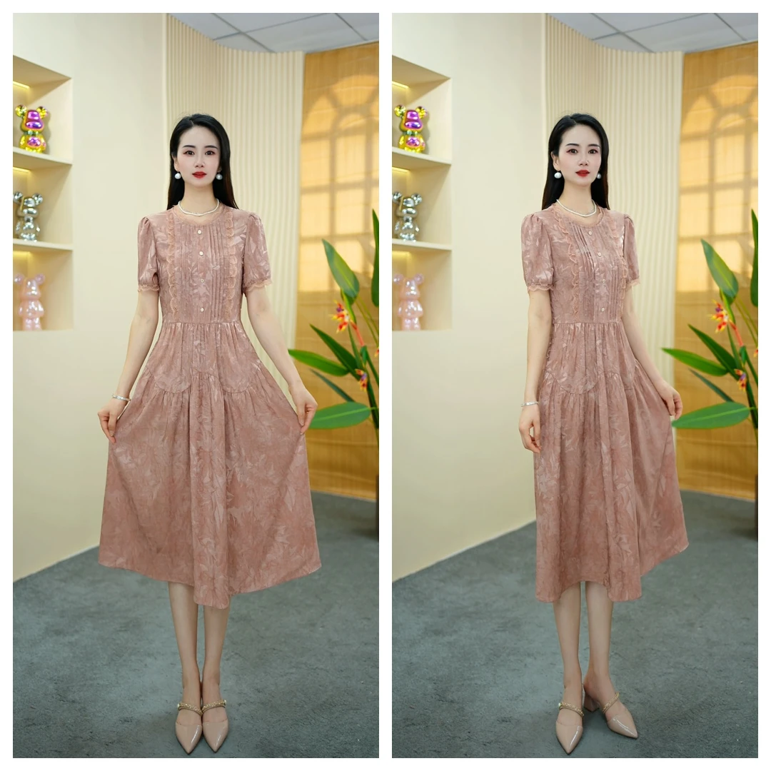 2025夏季新款气质修身减龄长裙显瘦时尚洋气百搭连衣裙