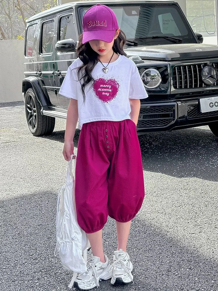 靓【亲子装】女童夏装2025新款洋气小女孩运动套装儿童夏季两件套