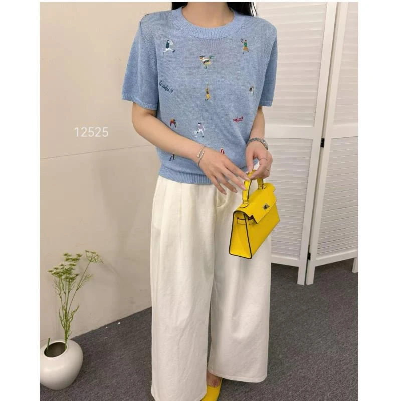 12525（部分无水洗唛，介意慎拍）CHUXUN新款人物刺绣短袖