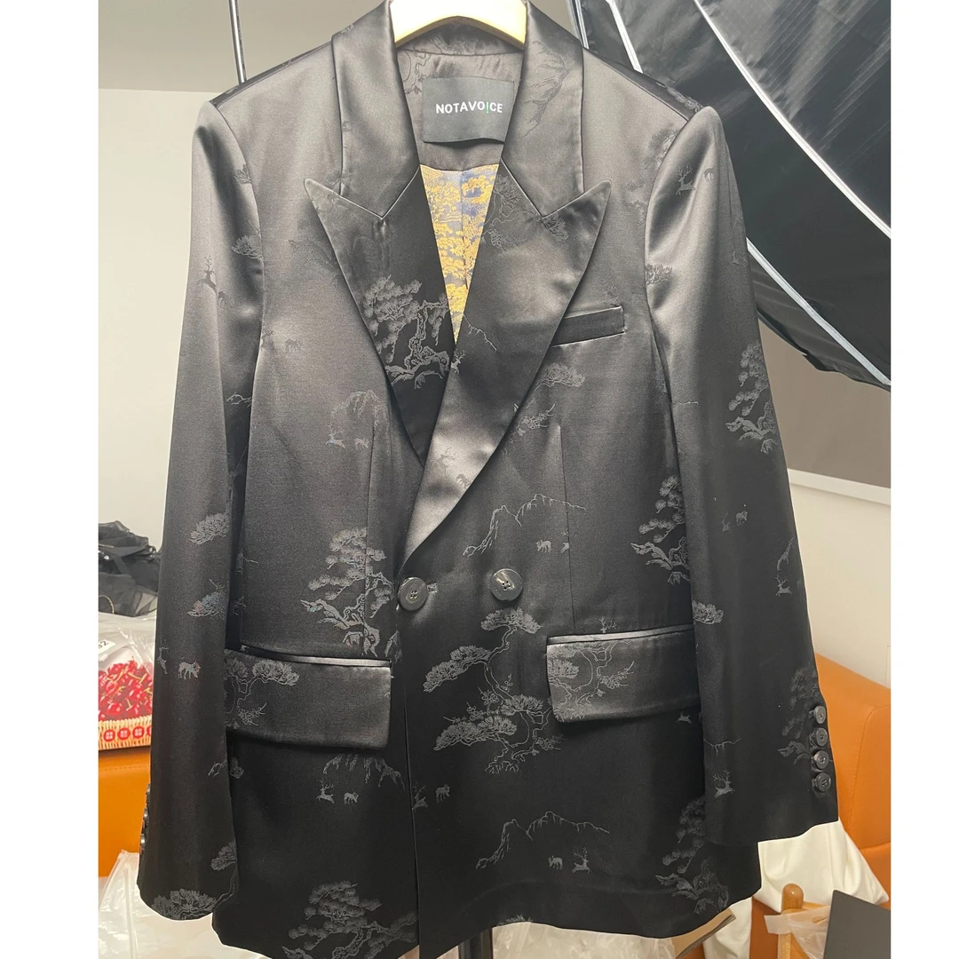 （纳福）新中式100%桑蚕丝西装