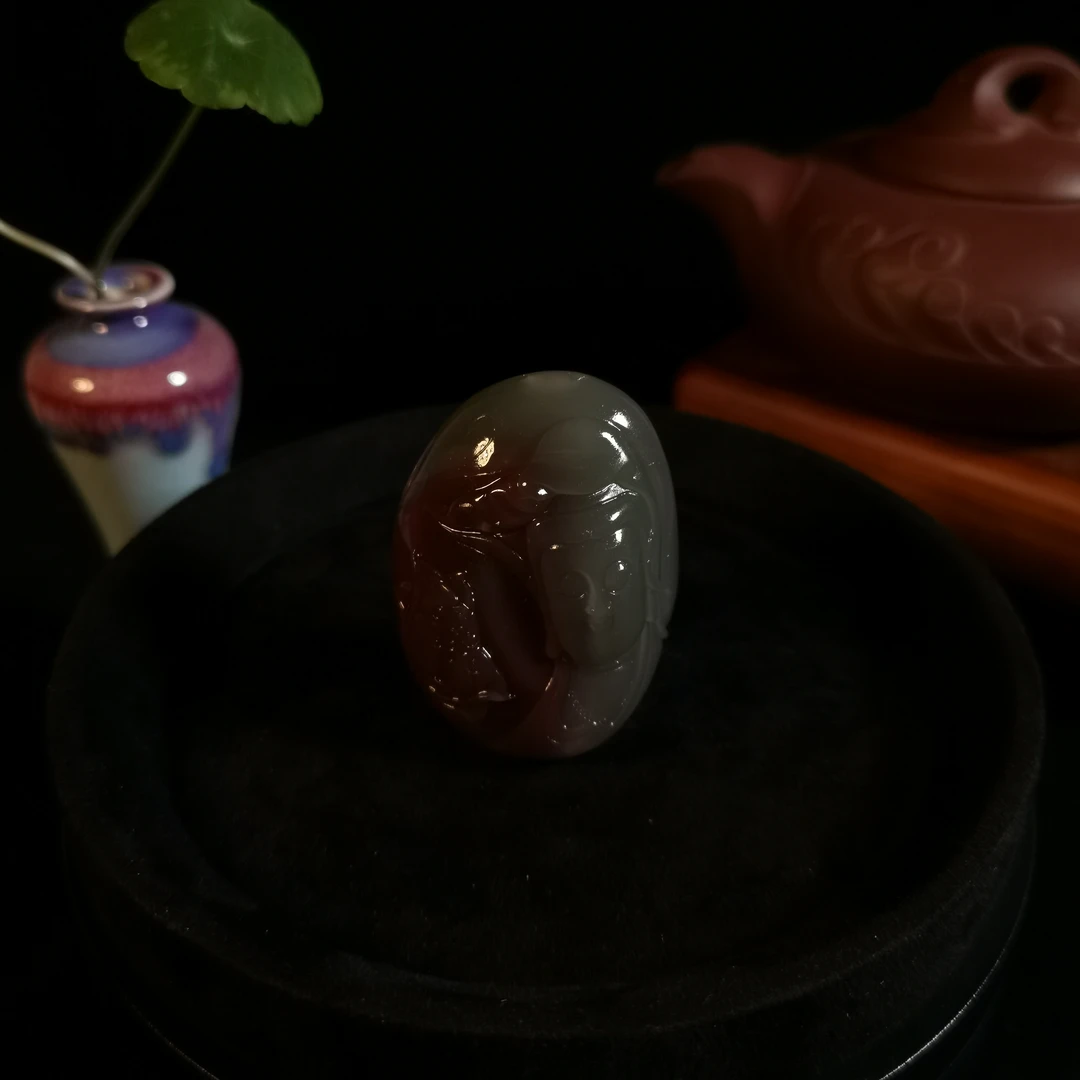 悦悦珠宝-紫绿玛瑙精雕挂件雕刻吊坠q81