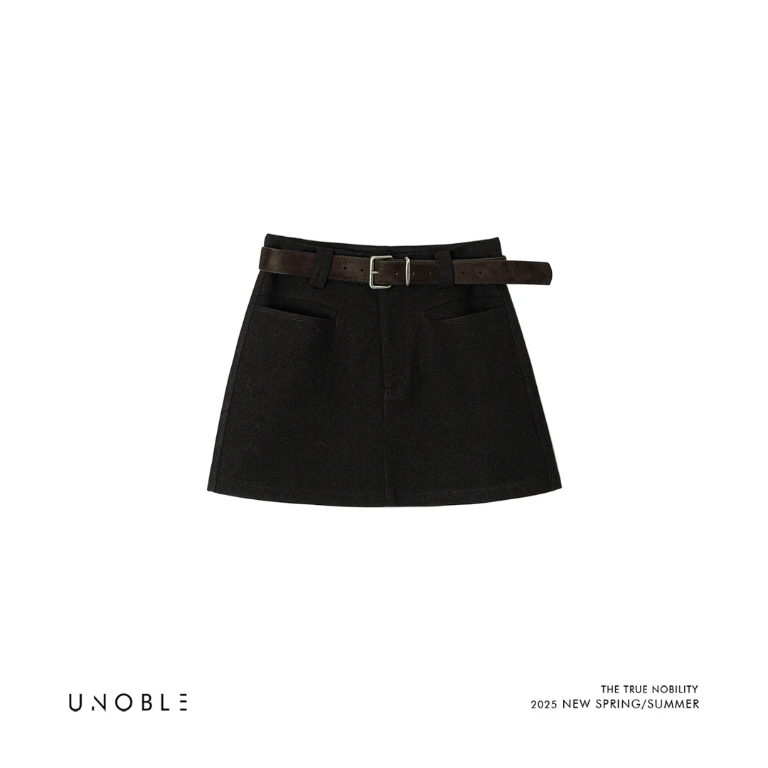 UNOBLE2025S/S【浅笑安然】羊毛混纺短裙 秋季新品