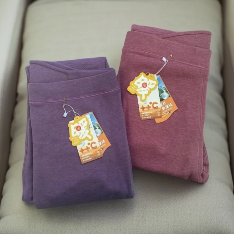 （大高腰女保暖裤）女秋冬季中老年妈妈款高腰加绒加护膝保暖裤