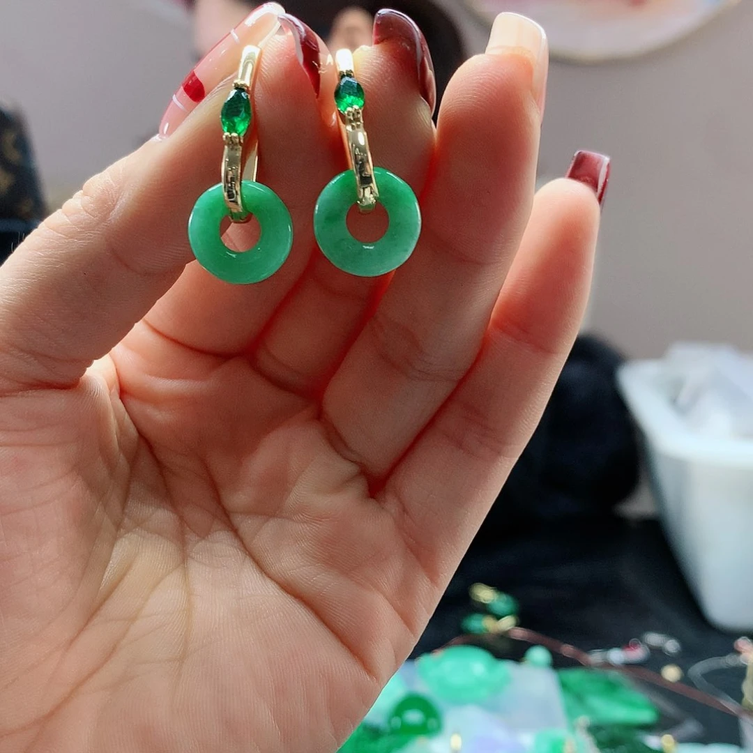 【闪购商品】翡翠耳饰未镶嵌，