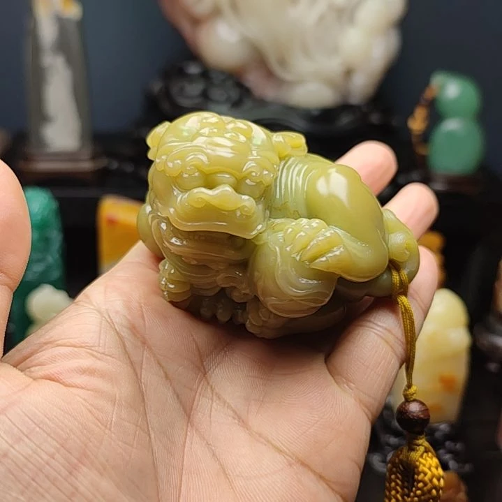 寿山石印石手把件手把件