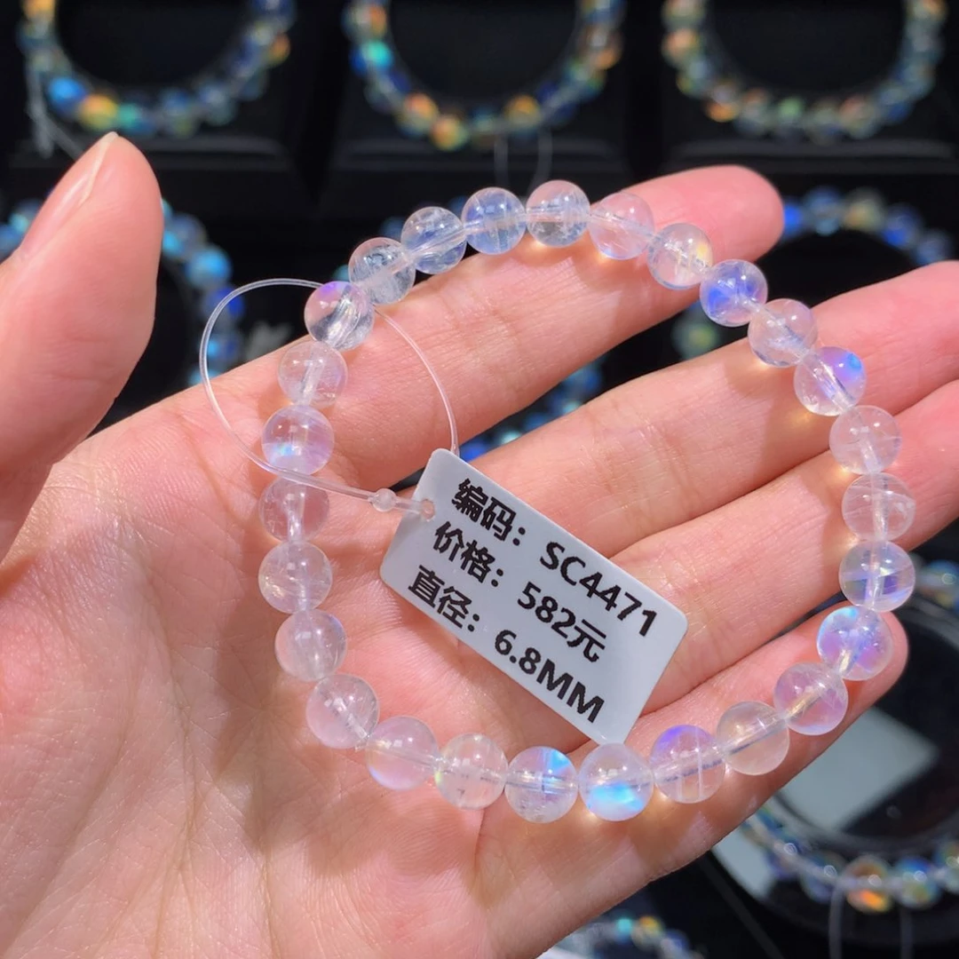 月光石手链未镶嵌生****猫印度SC4471#6.8mm