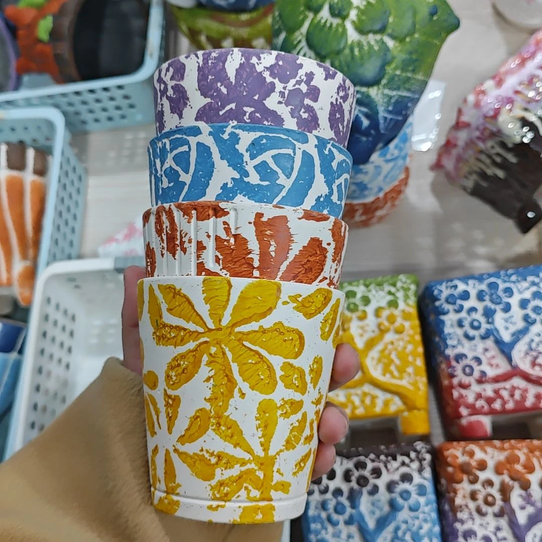 红陶吸水透气的白陶花盆凑满12发货