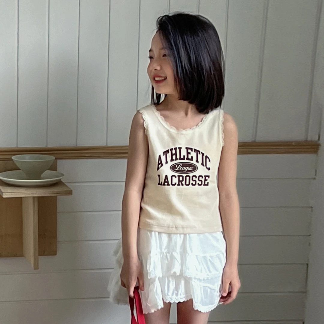 Schwartz斯瓦茨2025夏季新款女童背心无袖t恤装印花砍肩上-1278