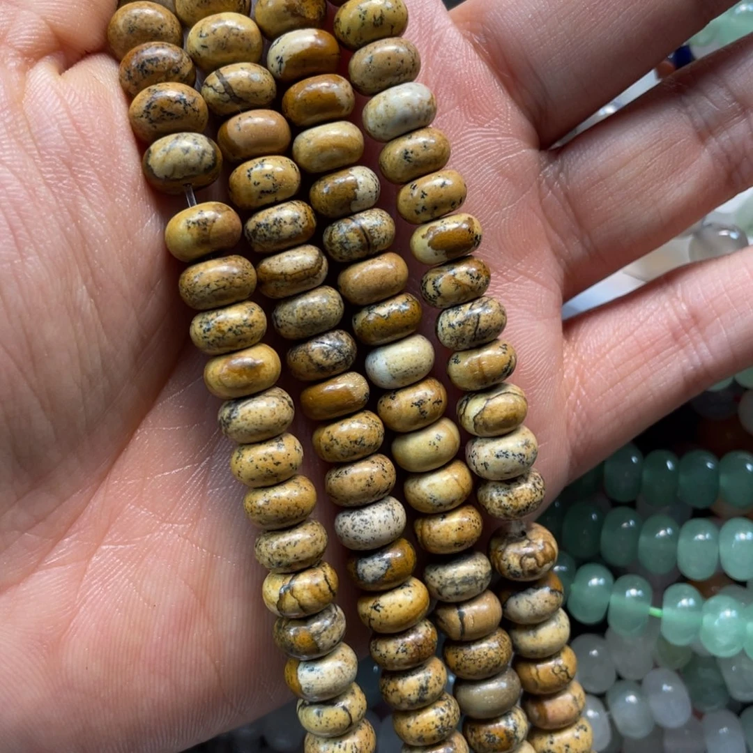 玛瑙/玉髓未镶嵌珠宝半成品图画石8×5mm