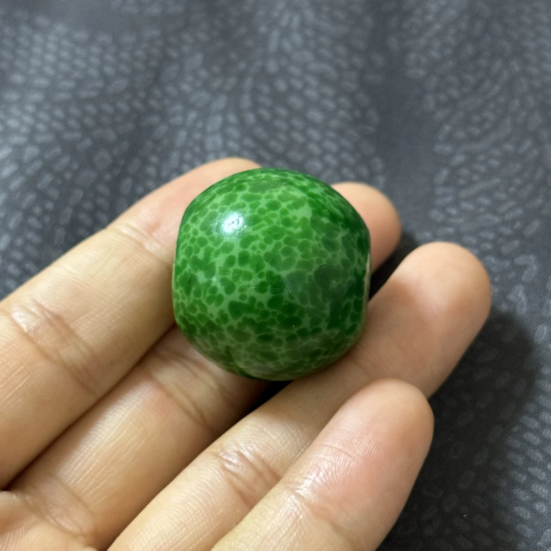 琉璃配珠卡1油性大光气自然包浆醇厚绿色