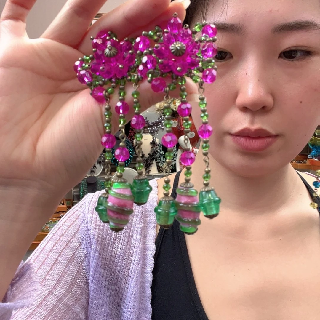 露****玻璃颈饰编号364 耳夹