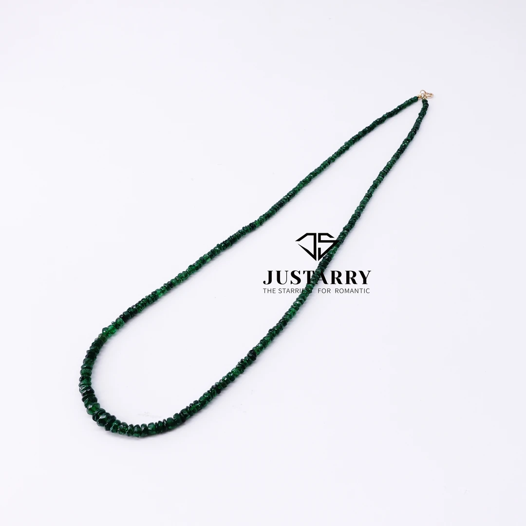 JUSTARRY【孤品秒杀】18k金天然石榴石沙弗莱切角深色卡扎尼锁骨链