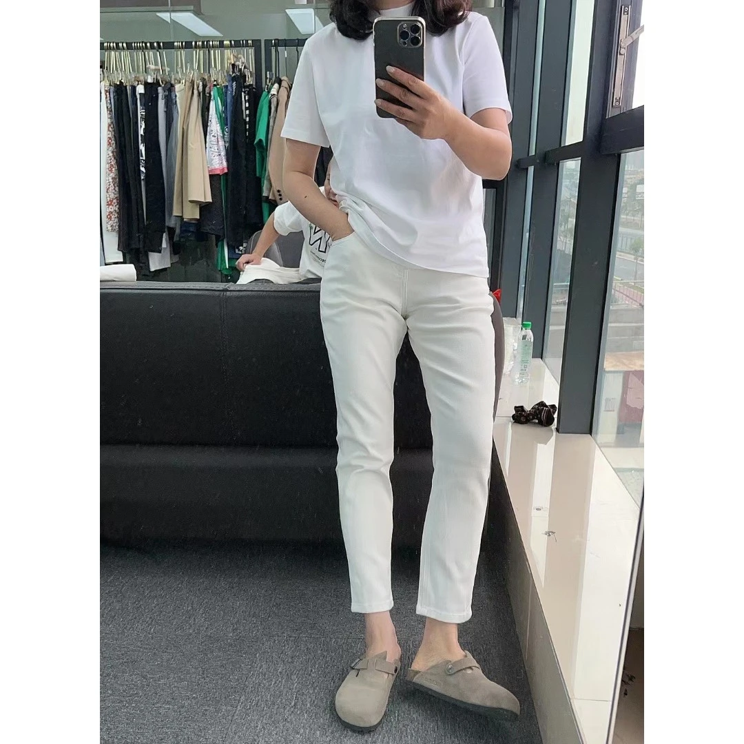 新款百搭显瘦小直筒烟管裤0219216