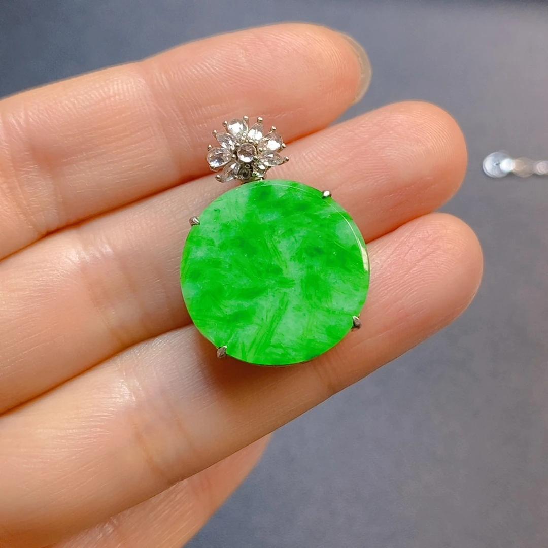 翡翠银S925镶嵌颈饰