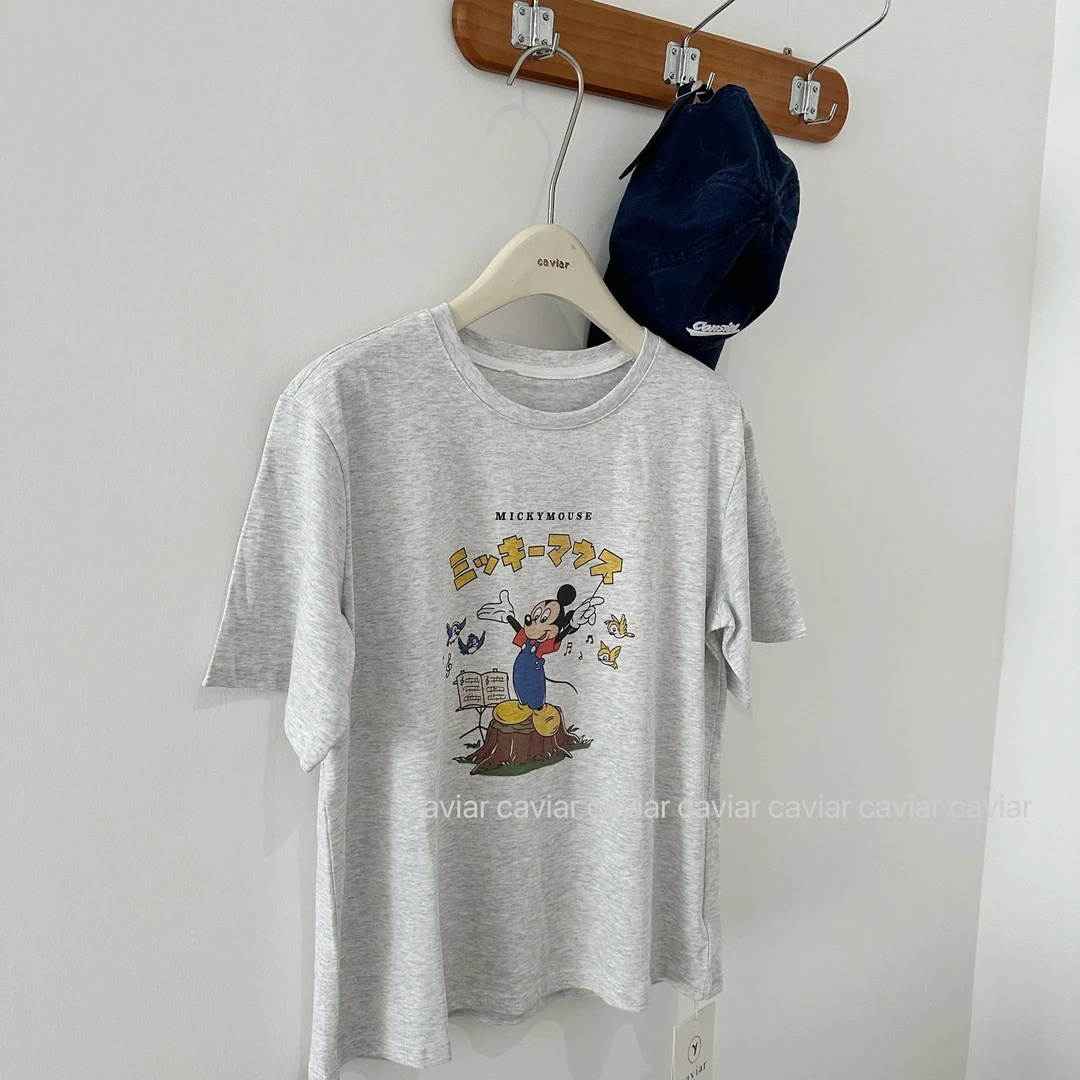 caviar 韩系米奇宽松百搭纯棉短袖t恤