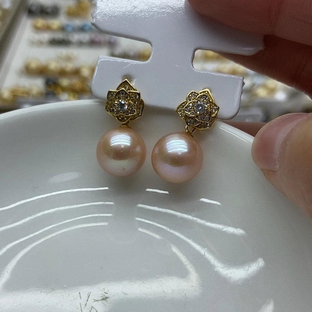 耳饰淡水珍珠银S925镶嵌