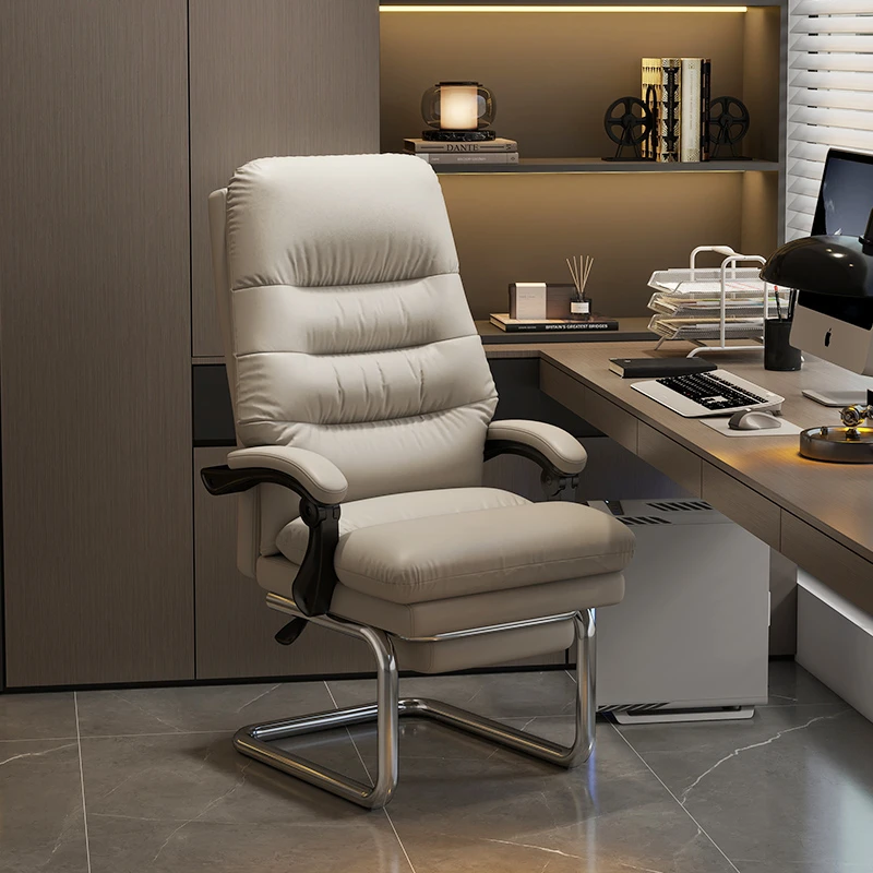 诗维克家用电脑办公椅弓形固定腿办公室座椅靠背舒适久坐老板椅