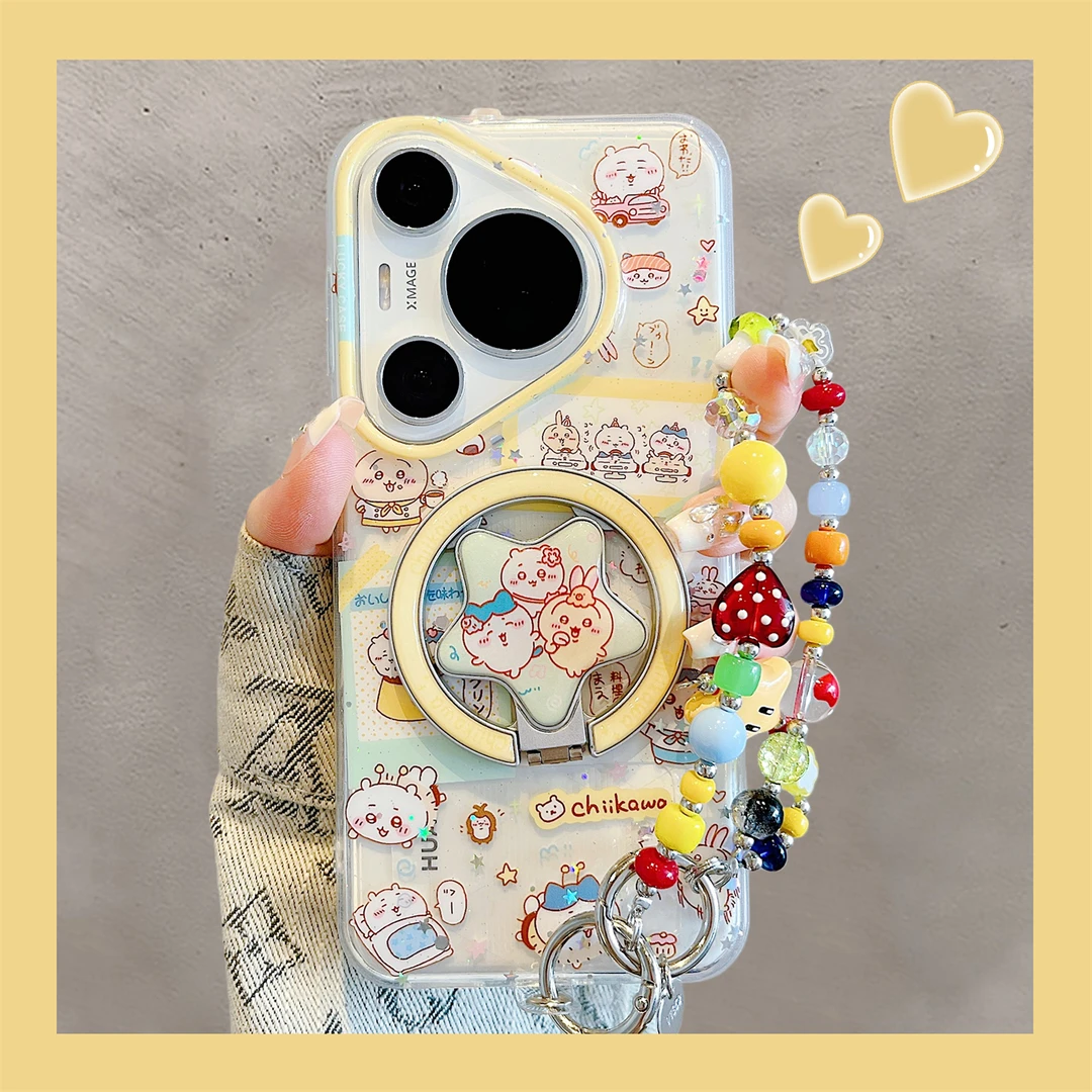 适用华为pura70pro+新款手机壳趣味可爱乌萨奇插画pura80pro折叠