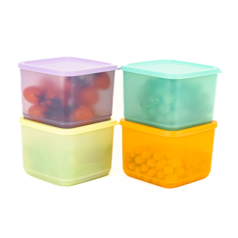 特百惠1L新冷藏方形保鲜盒 大容量冰箱收纳盒 干货零食密封储藏盒