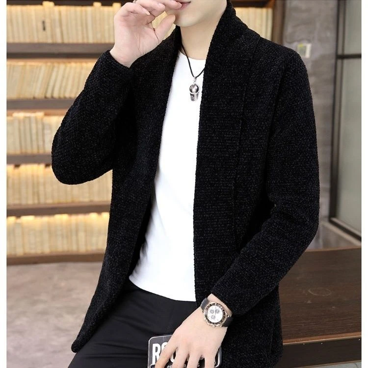 春秋新款秋季高档男士宽松开衫时尚气质大方外套潮流男装休闲毛衣