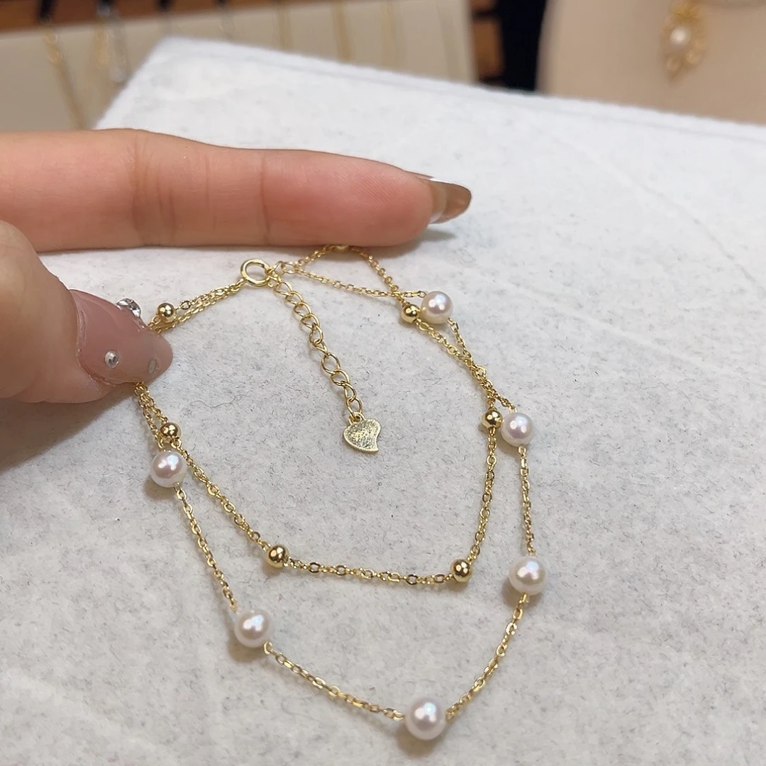 银S925镶嵌淡水珍珠手绳