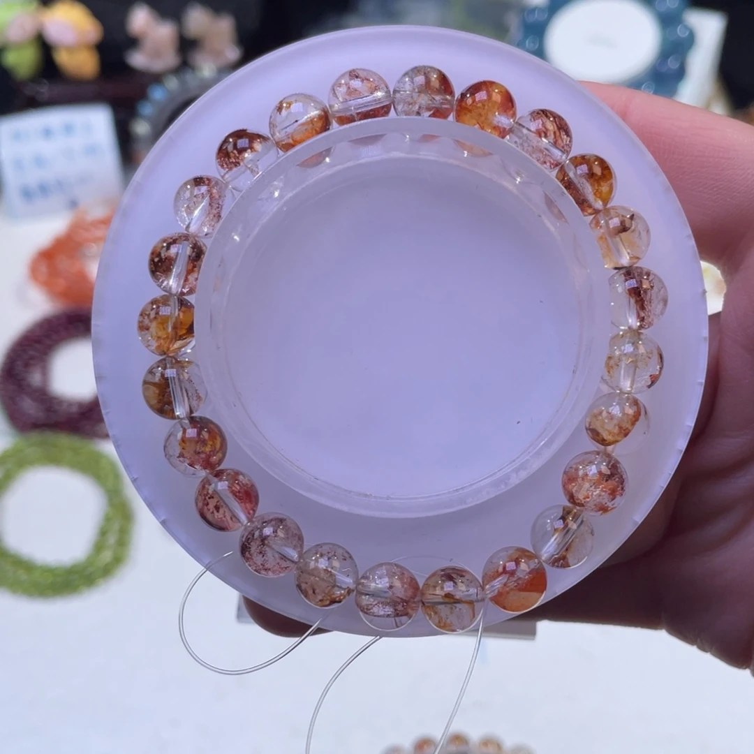 未镶嵌手链水晶玻璃体锦鲤胶花水晶8mm