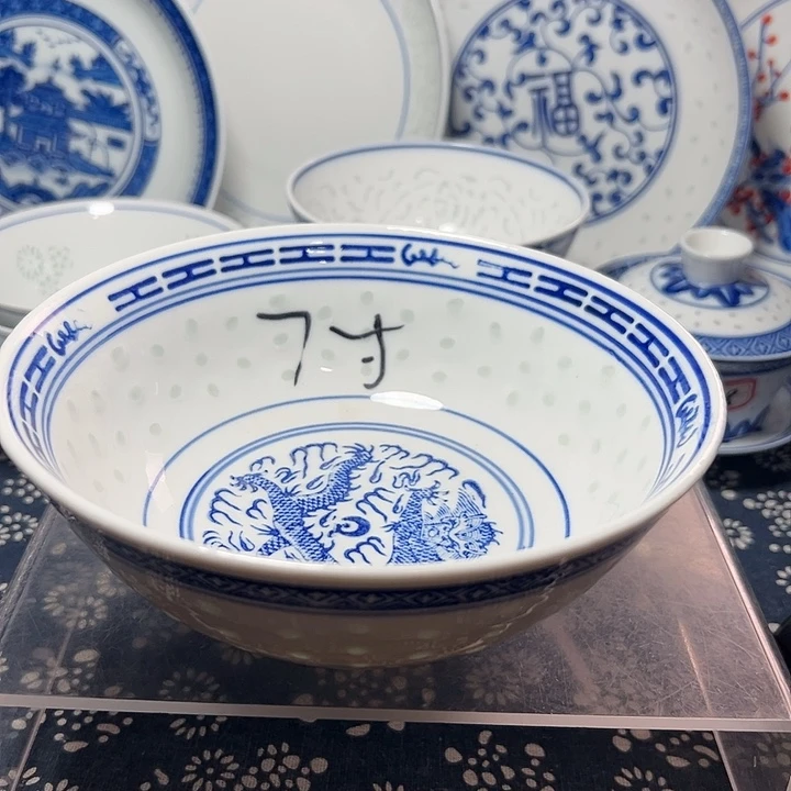 青花玲珑7寸的面碗