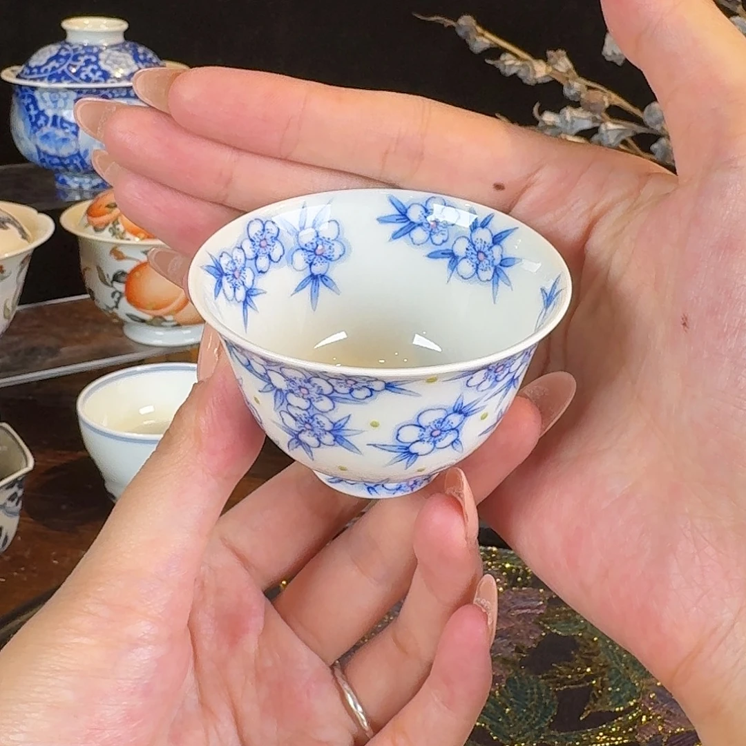 青樵轩梅花竹子小品茗杯