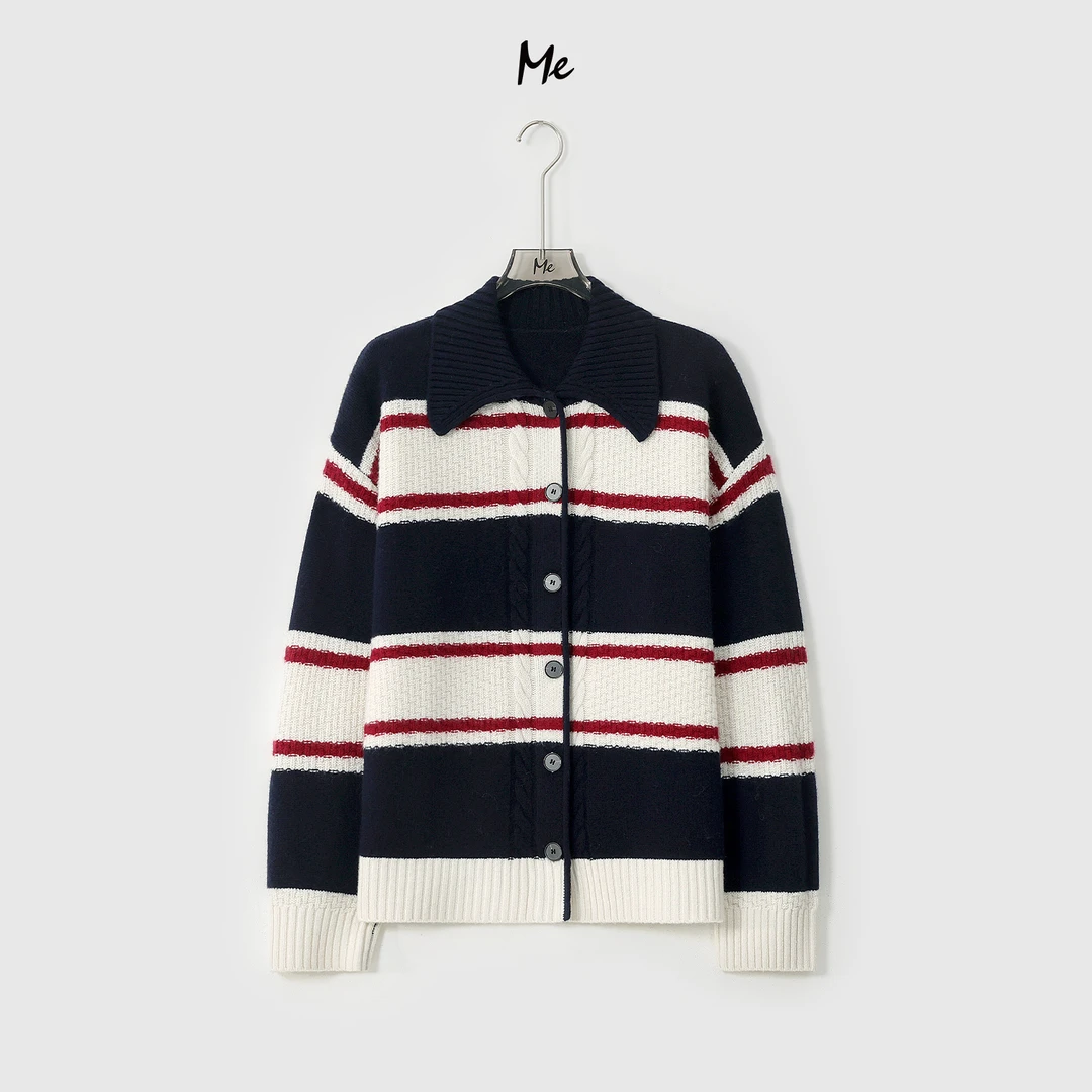 ME【100%绵羊毛秀场毛衣】超细美利奴绵羊毛奢牌感毛衣MESA3884