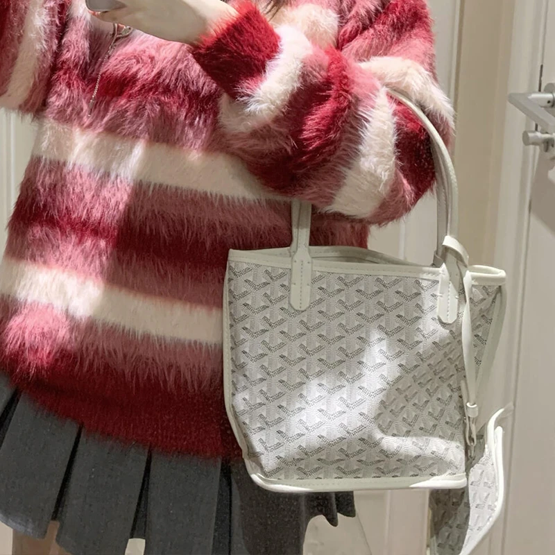 狗牙双面迷你手提购物袋大容量托特子母包MINI单肩腋下妈咪包