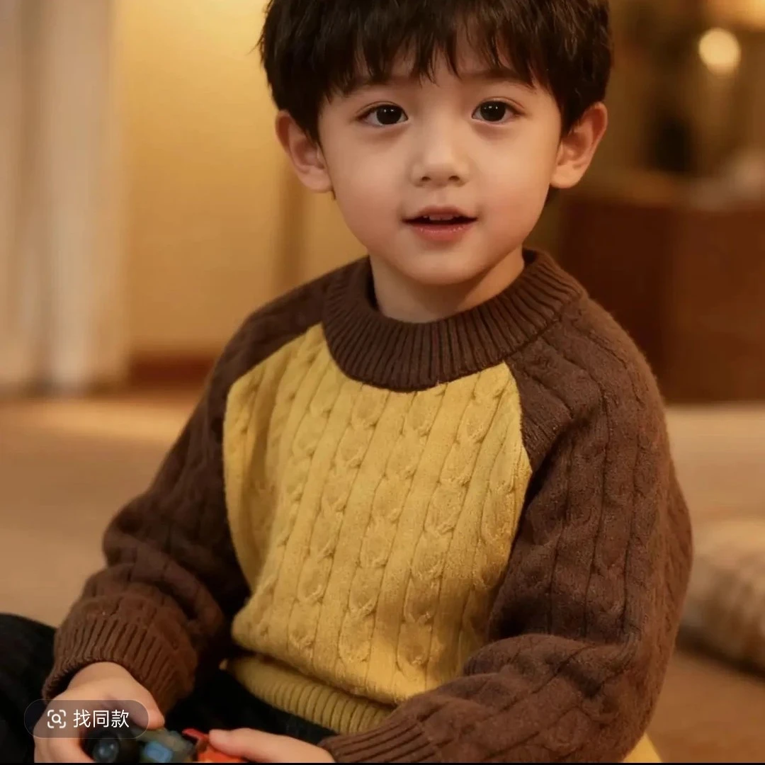 男童加厚针织毛衣