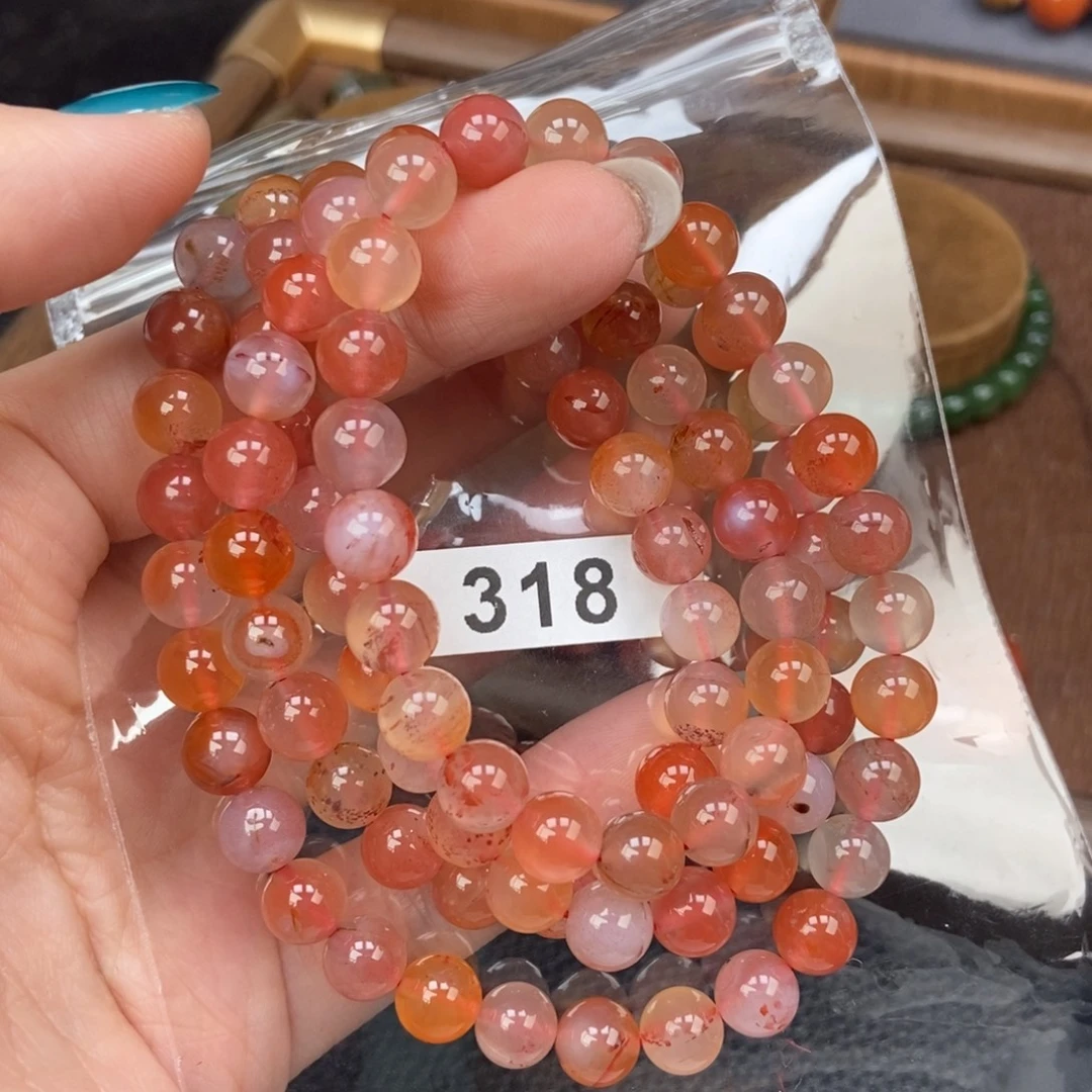 南红玛瑙未镶嵌手链卡7.7