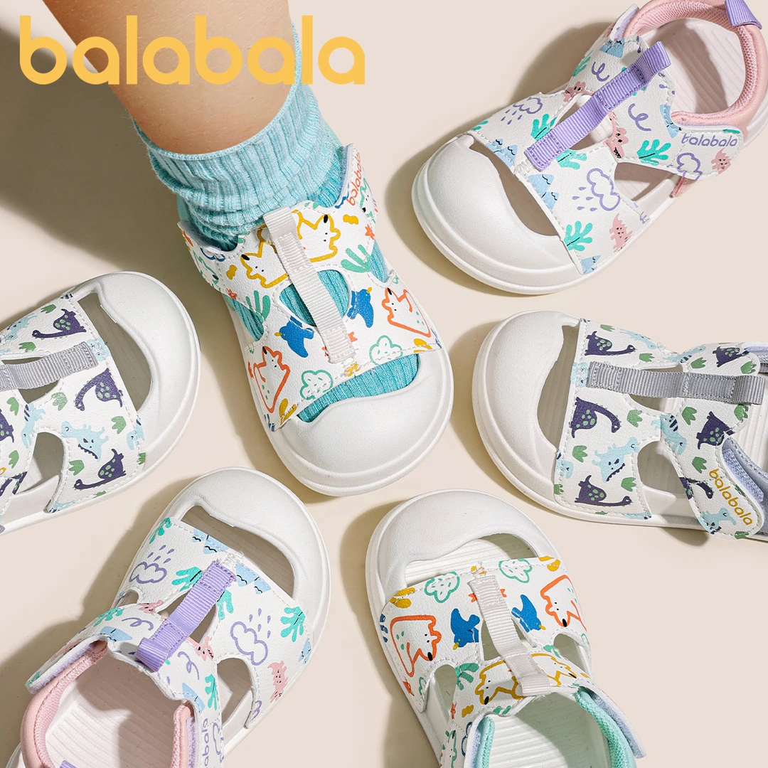 巴拉巴拉童鞋儿童凉鞋防滑沙滩鞋2025夏季新款男童女童鞋子小动物