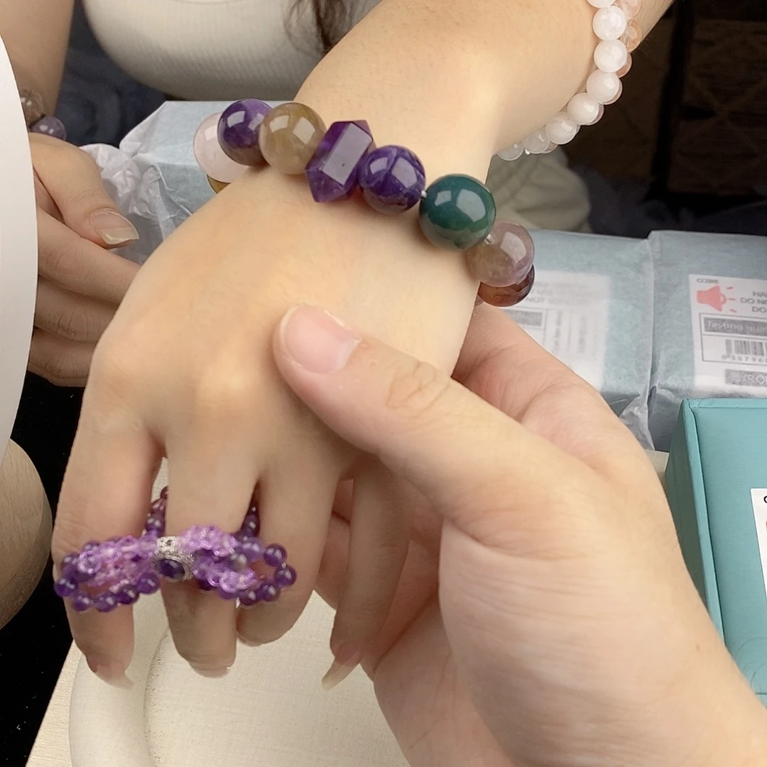 银S925镀金镶嵌手链水晶