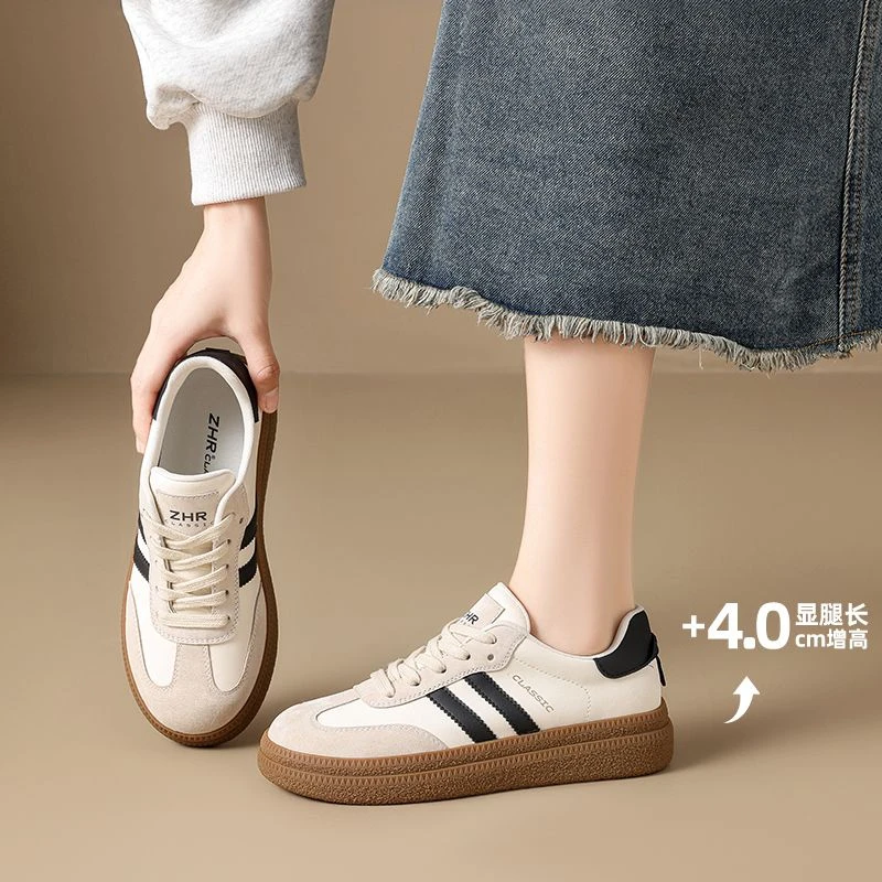 ZHR平底德训鞋2025新款小个子百搭休闲学生运动鞋阿甘鞋软底板鞋