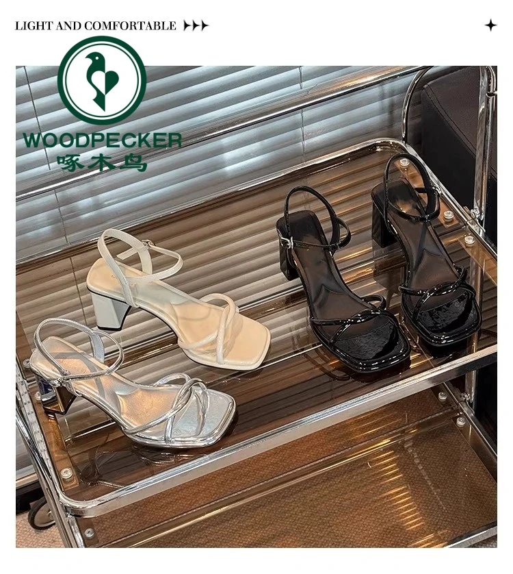 啄木鸟银色高跟鞋2025夏季法式气质配裙子不累脚千金鞋子名媛风