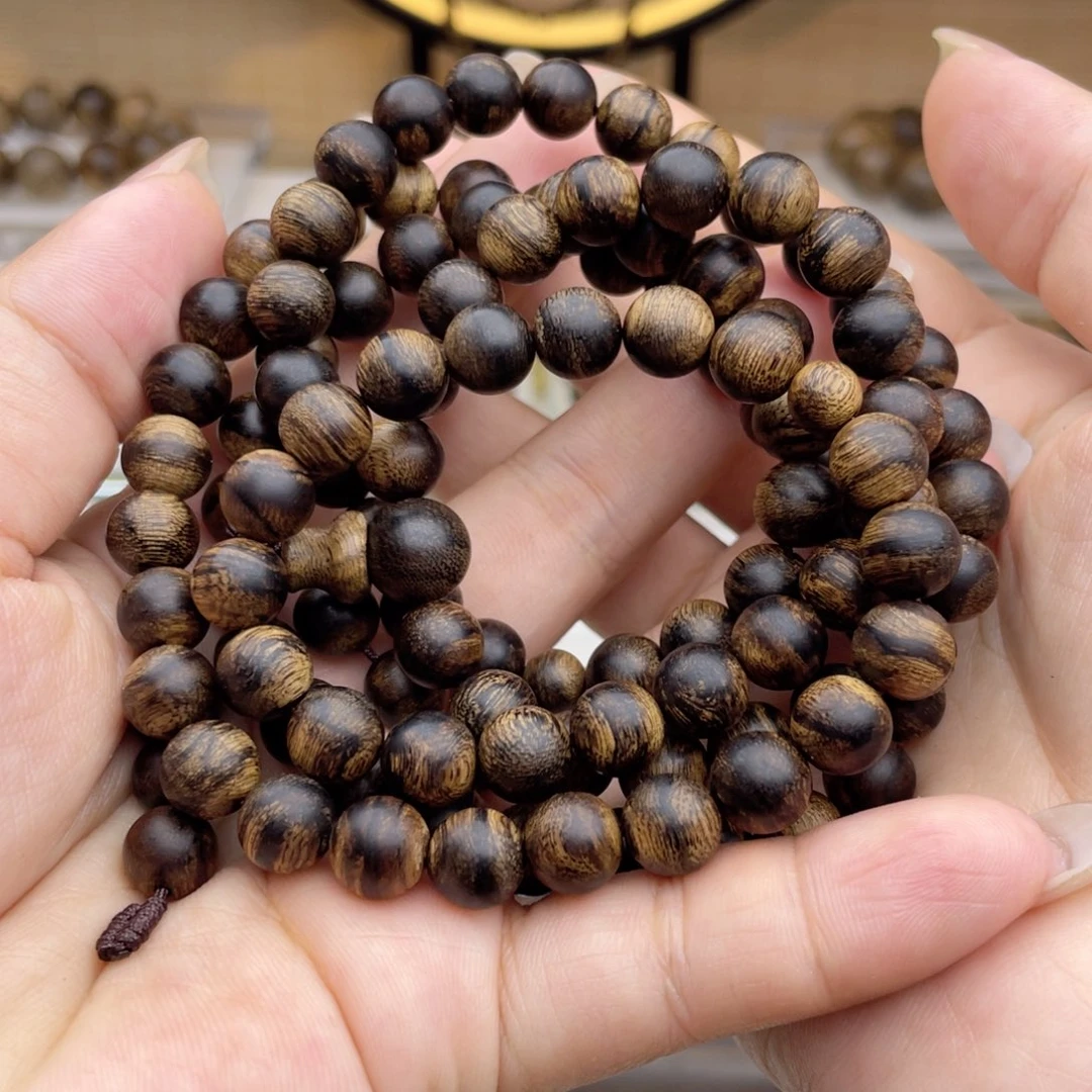 风***浪沉香手串越南芽庄白棋楠留疤