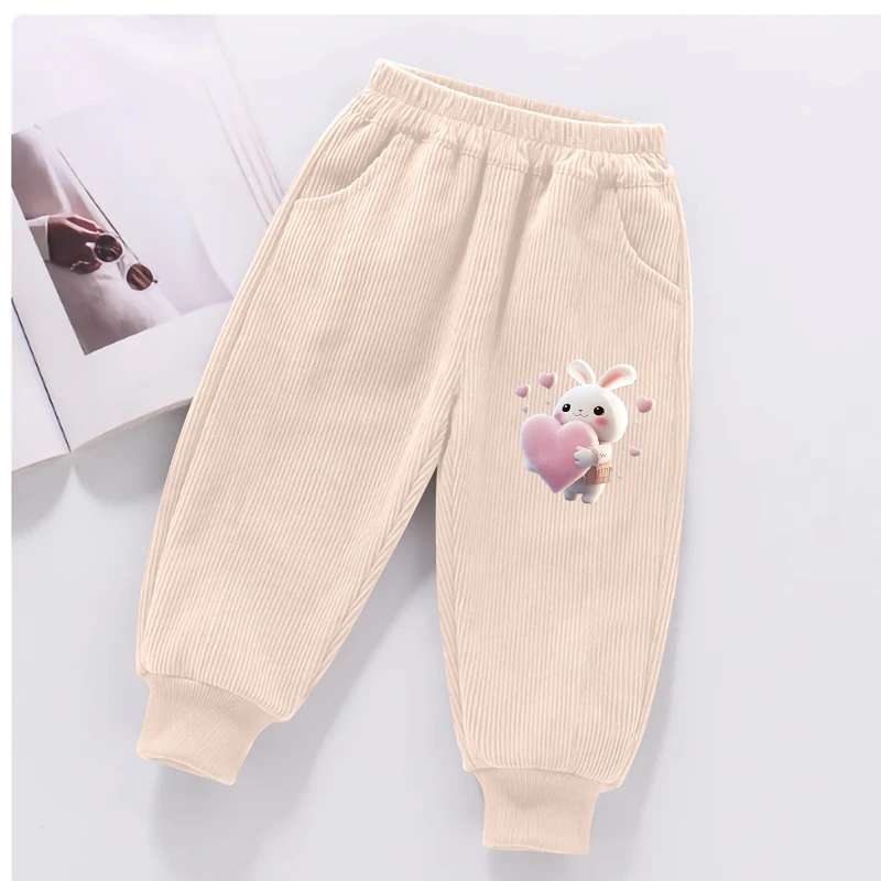 儿童裤子春秋新款男女童运动裤中小童洋气百搭休闲外穿灯芯绒长裤