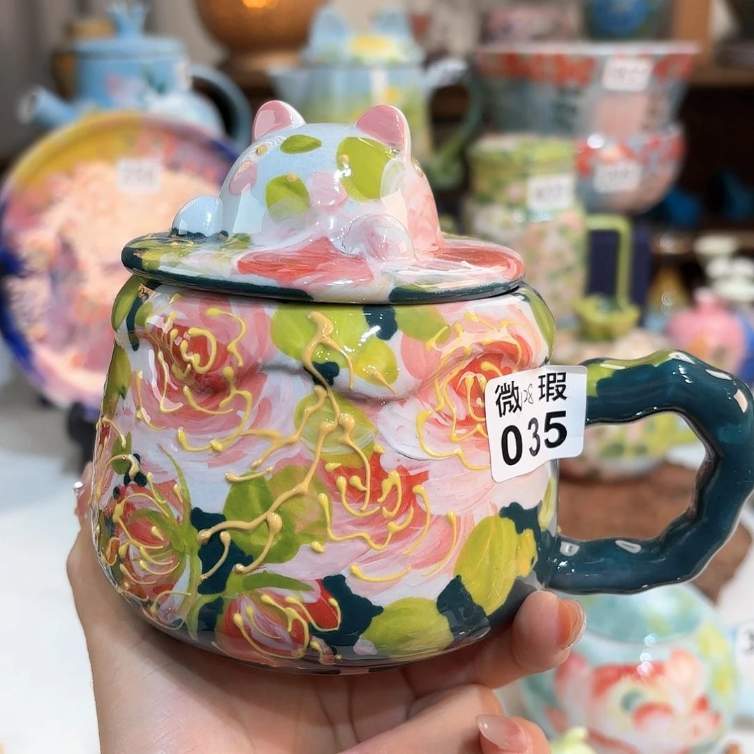 景德镇手绘高温釉下彩陶瓷茶具