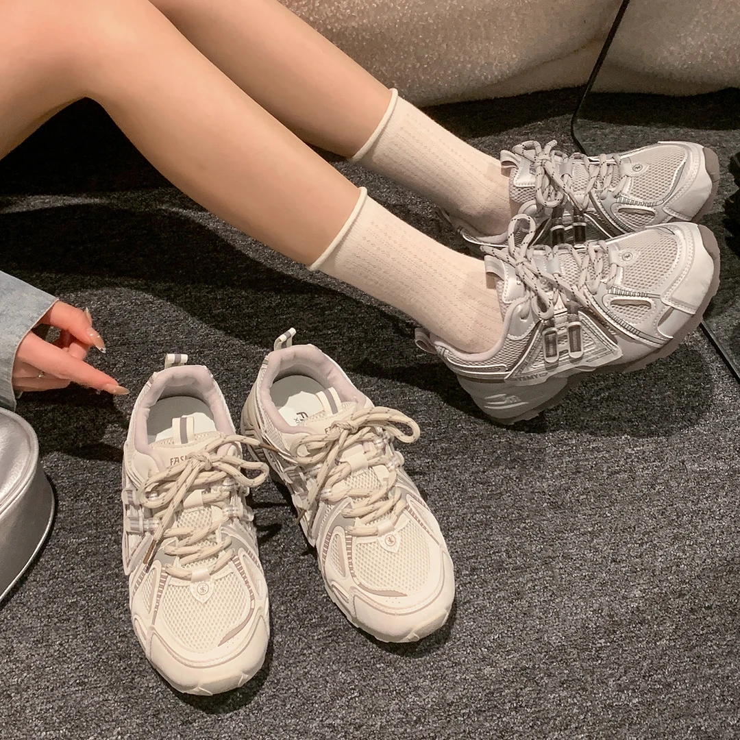 贾不假老爹鞋女款2025新款秋季超火百搭显瘦厚底增高运动休闲鞋子