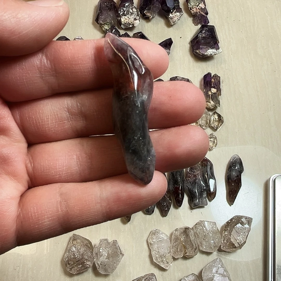 珍***糖紫晶珠宝半成品未镶嵌