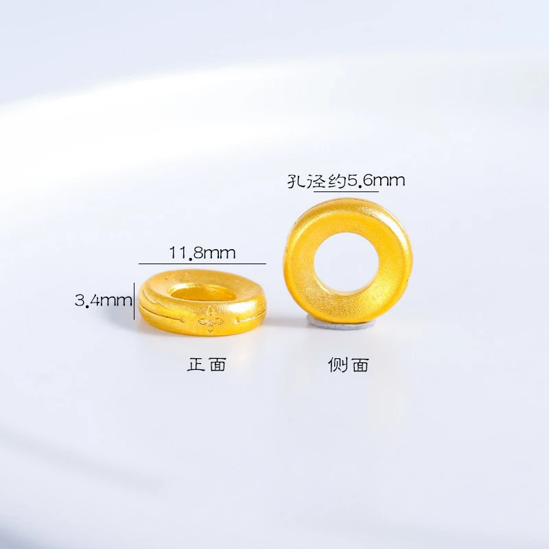 24k包金铜镀金素圈卡环手环diy配饰不易掉保色108猴头隔片金色