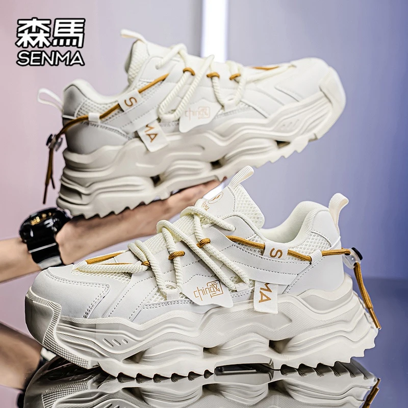 森马男鞋冬季爆款个性潮流厚底增高运动老爹鞋百搭防滑休闲小白鞋