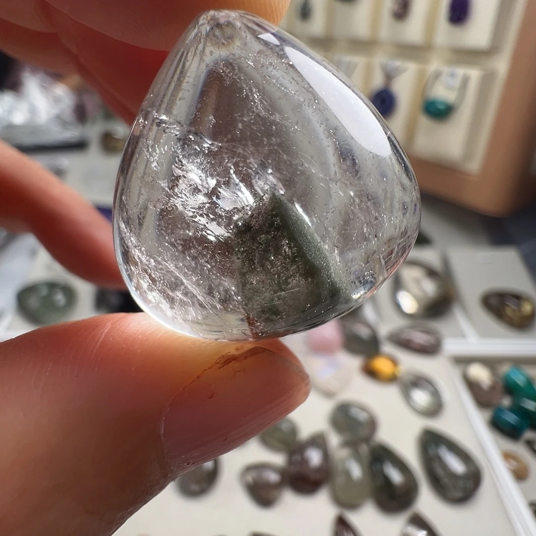 银S925镶嵌水晶颈饰天然幽灵水晶
