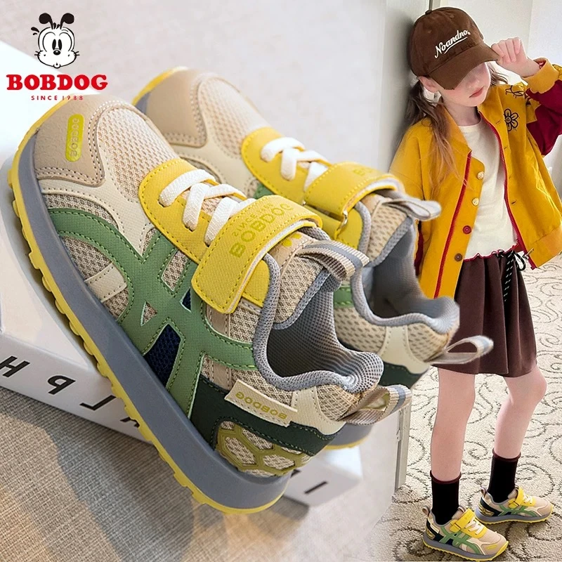 巴布豆2025秋季新款男童软底皮面爆款阿甘鞋女孩鞋时尚百搭童鞋