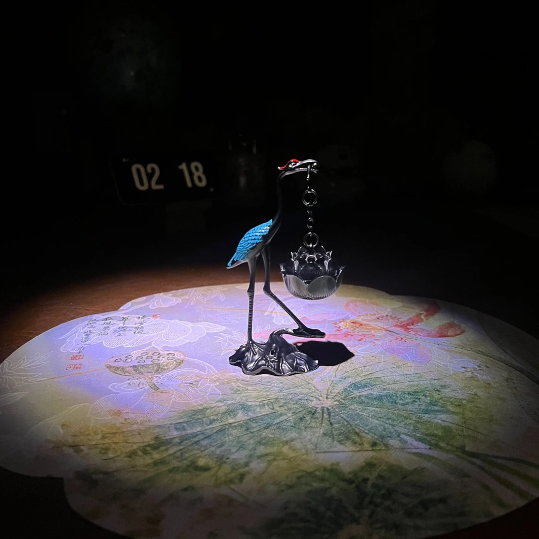 仙鹤铜合金家用室内香薰线香祥云盘香炉